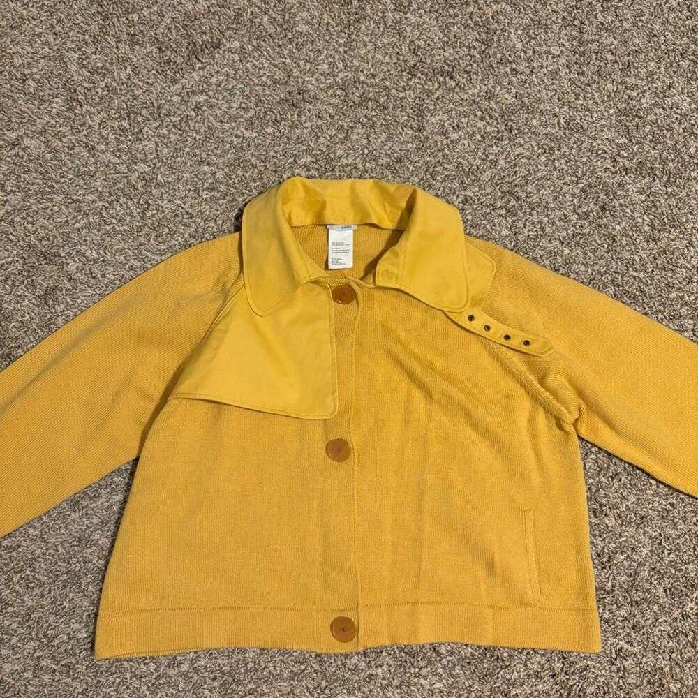 AKRIS PUNTO Yellow Chunky Sweater Cardigan